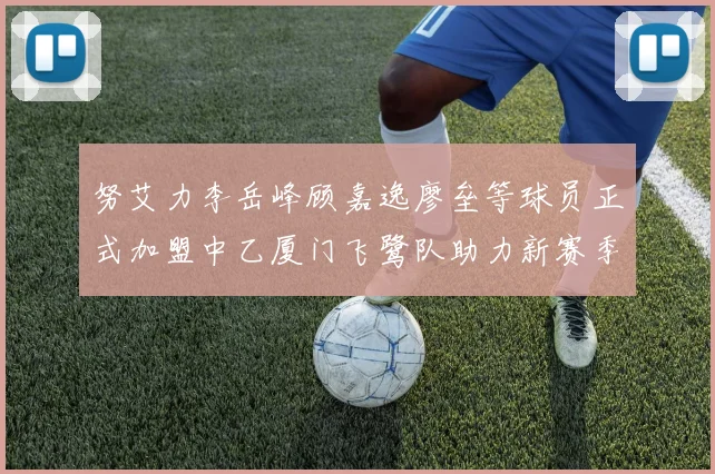努艾力李岳峰顾嘉逸廖垒等球员正式加盟中乙厦门飞鹭队助力新赛季